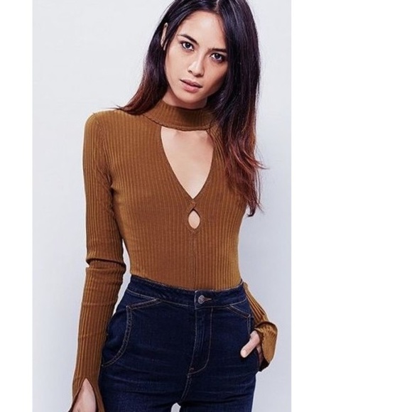 Free People Choker Keyhole Turtleneck 